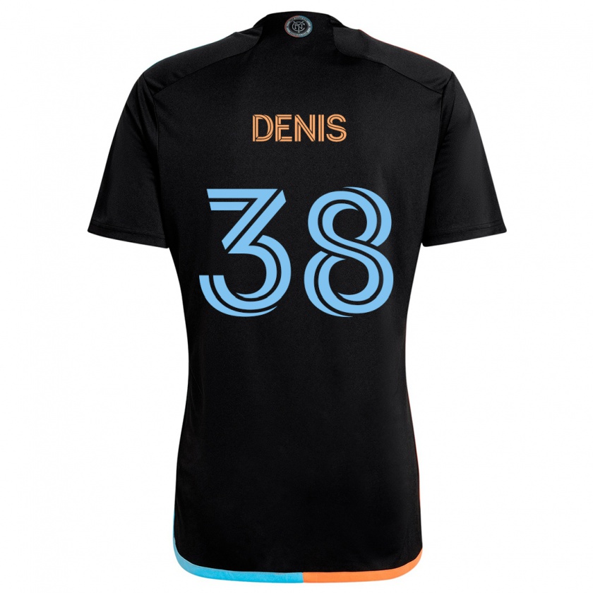 Kandiny Kinder John Denis #38 Schwarz Orange Blau Auswärtstrikot Trikot 2024/25 T-Shirt