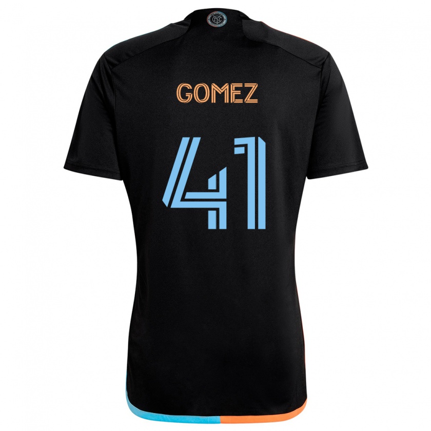 Kandiny Kinder Julián Gómez #41 Schwarz Orange Blau Auswärtstrikot Trikot 2024/25 T-Shirt