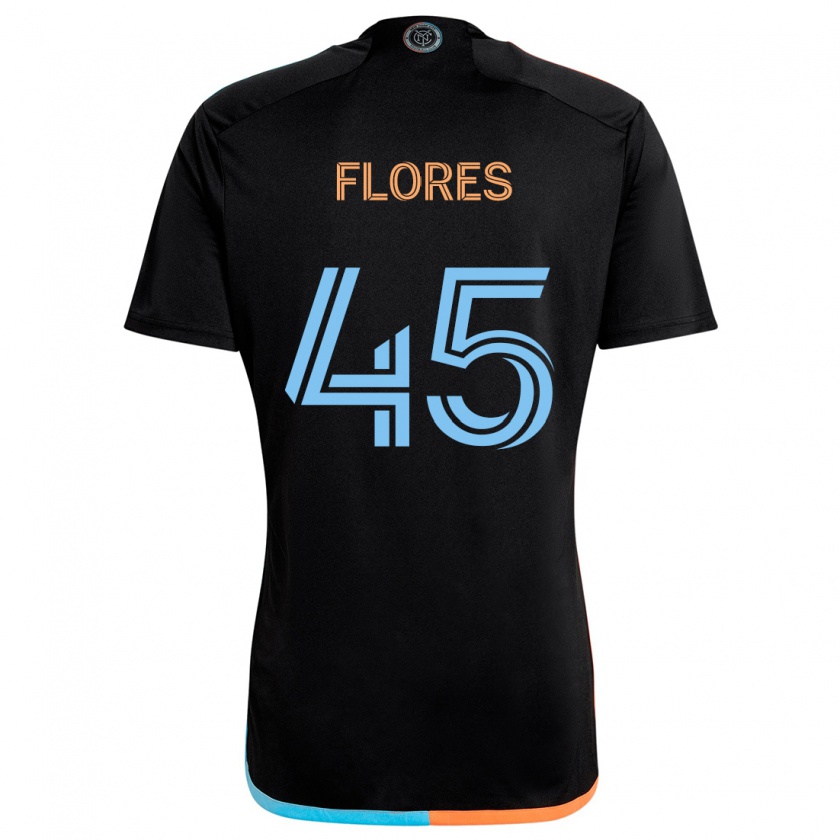 Kandiny Kinder Brian Flores #45 Schwarz Orange Blau Auswärtstrikot Trikot 2024/25 T-Shirt