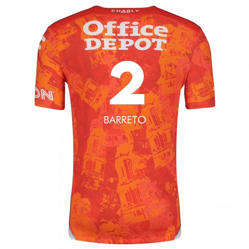 Kandiny Kinder Sergio Barreto #2 Orange Weiß Auswärtstrikot Trikot 2024/25 T-Shirt