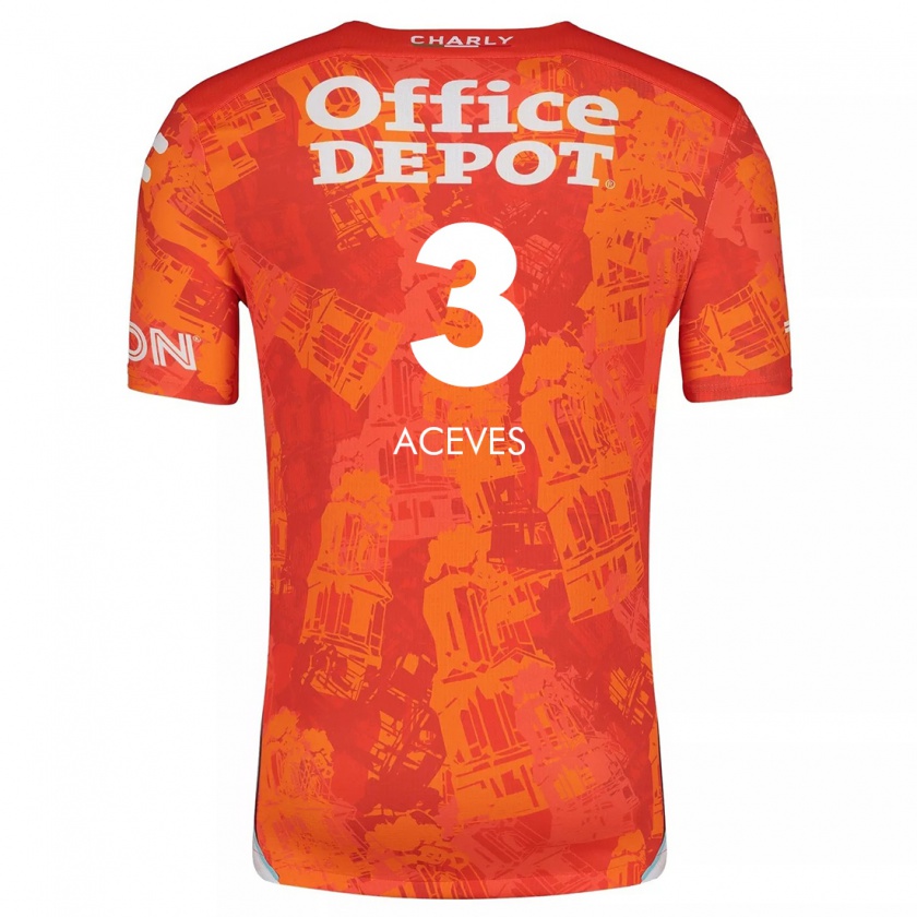 Kandiny Kinder Alonso Aceves #3 Orange Weiß Auswärtstrikot Trikot 2024/25 T-Shirt