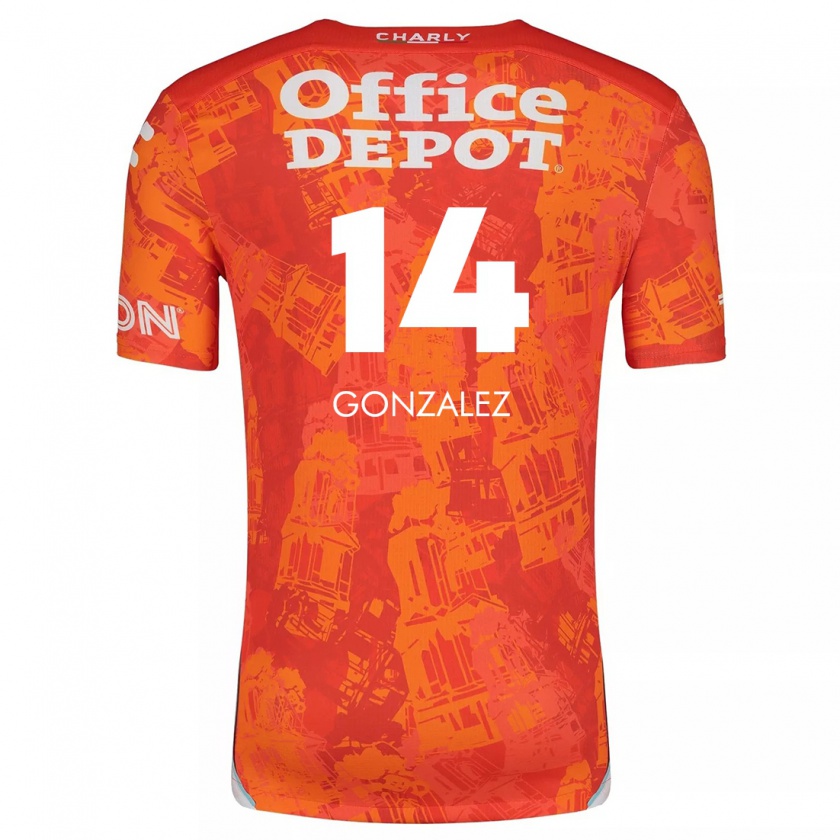 Kandiny Kinder Arturo González #14 Orange Weiß Auswärtstrikot Trikot 2024/25 T-Shirt