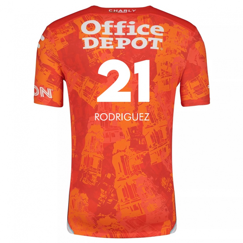 Kandiny Kinder Valentín Rodríguez #21 Orange Weiß Auswärtstrikot Trikot 2024/25 T-Shirt