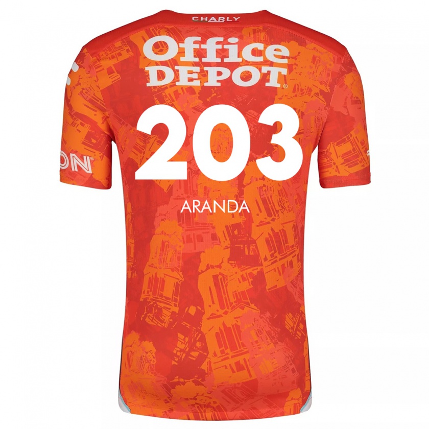 Kandiny Kinder Juan Aranda #203 Orange Weiß Auswärtstrikot Trikot 2024/25 T-Shirt