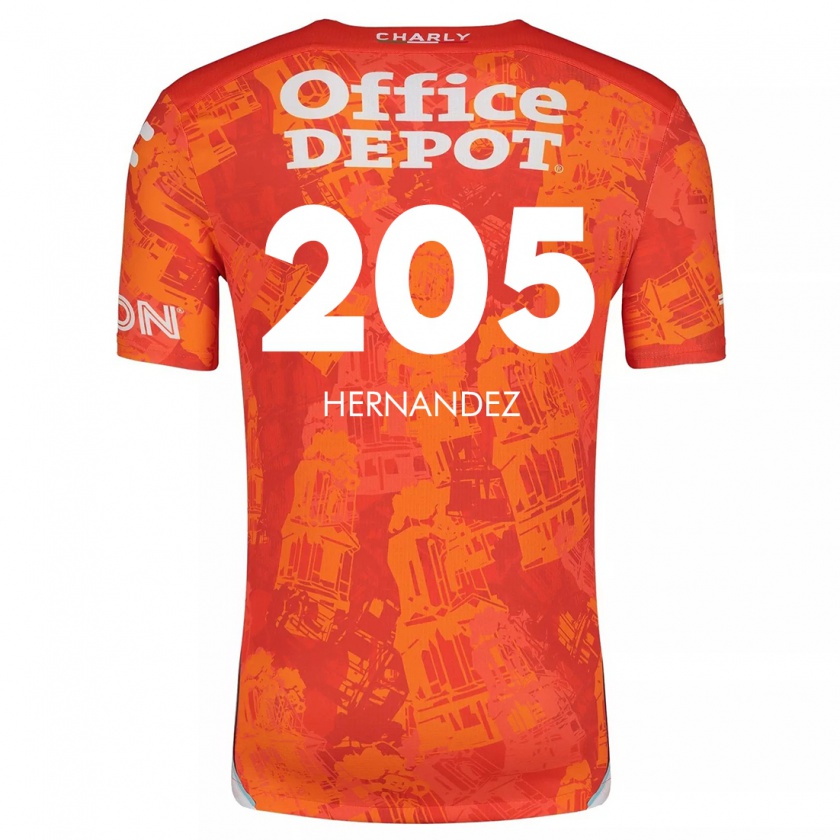 Kandiny Kinder Sergio Hernández #205 Orange Weiß Auswärtstrikot Trikot 2024/25 T-Shirt