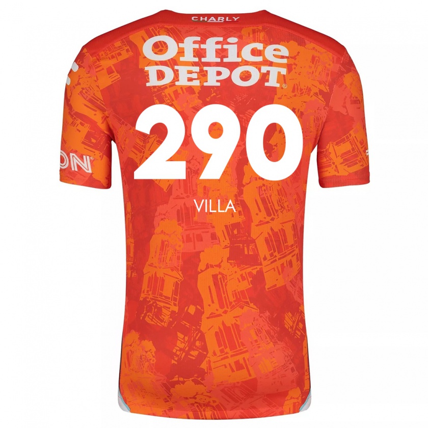 Kandiny Kinder Adrián Villa #290 Orange Weiß Auswärtstrikot Trikot 2024/25 T-Shirt