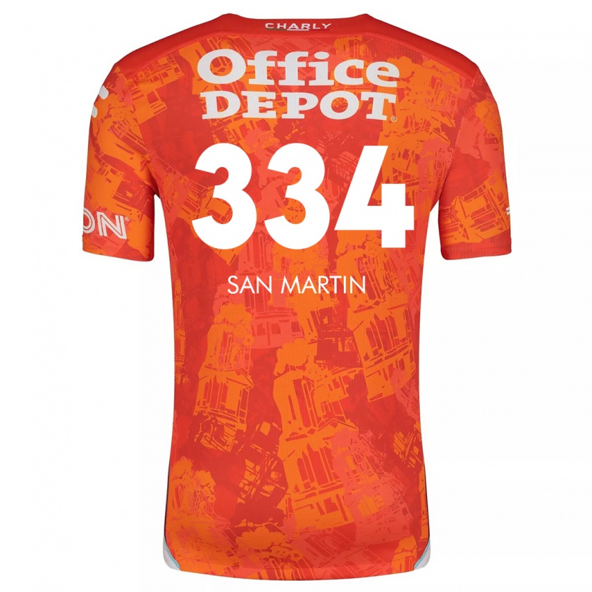 Kandiny Kinder Uziel San Martín #334 Orange Weiß Auswärtstrikot Trikot 2024/25 T-Shirt