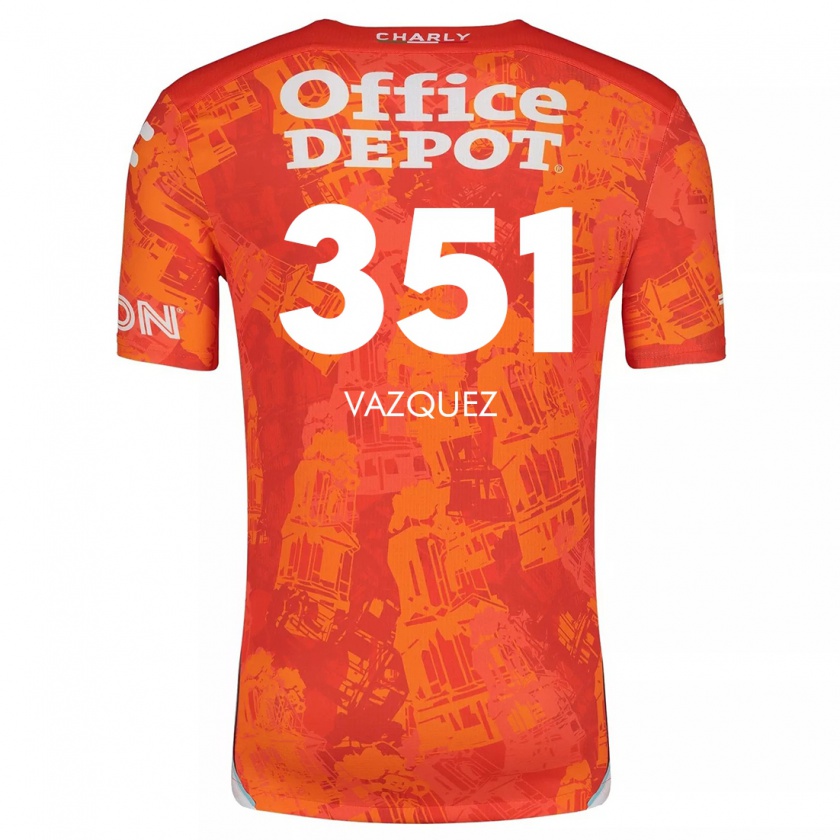 Kandiny Kinder Maximo Vázquez #351 Orange Weiß Auswärtstrikot Trikot 2024/25 T-Shirt