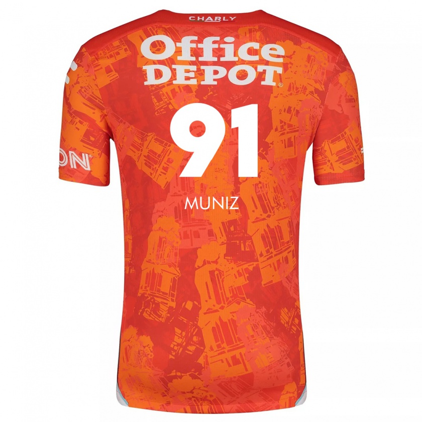 Kandiny Kinder Brandon Muñiz #91 Orange Weiß Auswärtstrikot Trikot 2024/25 T-Shirt