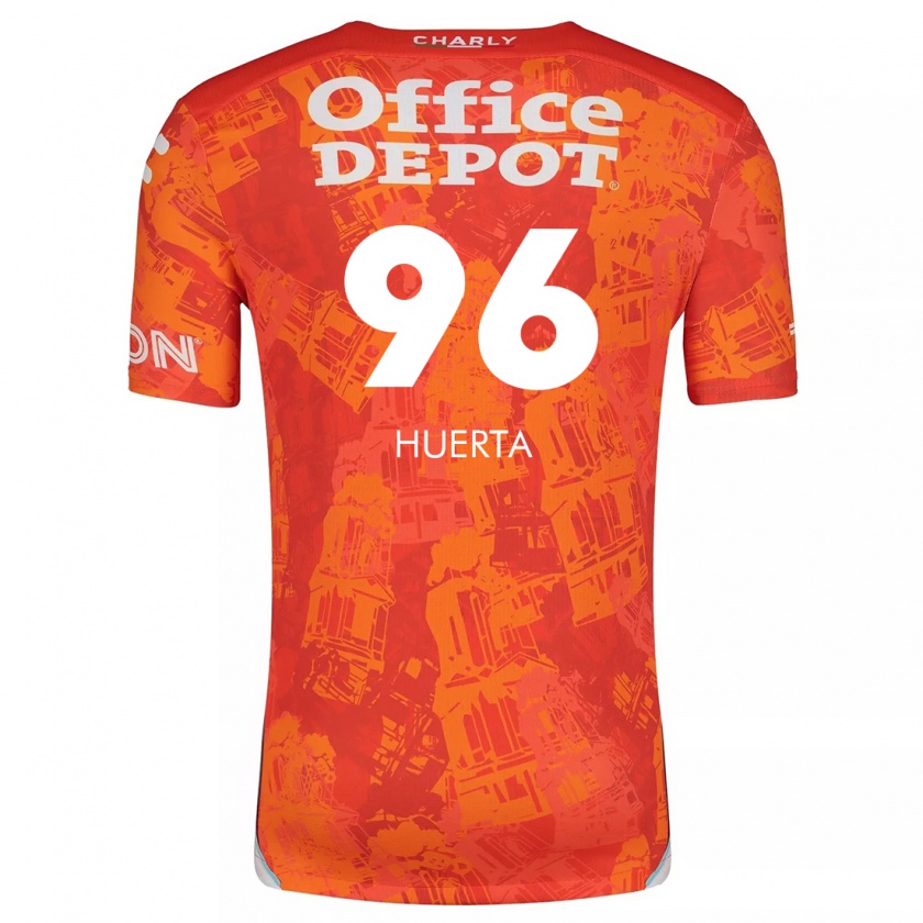 Kandiny Kinder Edwin Huerta #96 Orange Weiß Auswärtstrikot Trikot 2024/25 T-Shirt