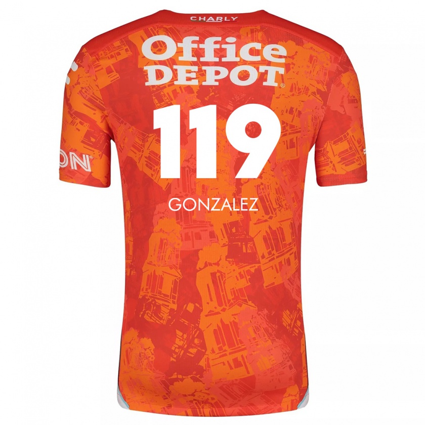 Kandiny Kinder Juan González #119 Orange Weiß Auswärtstrikot Trikot 2024/25 T-Shirt