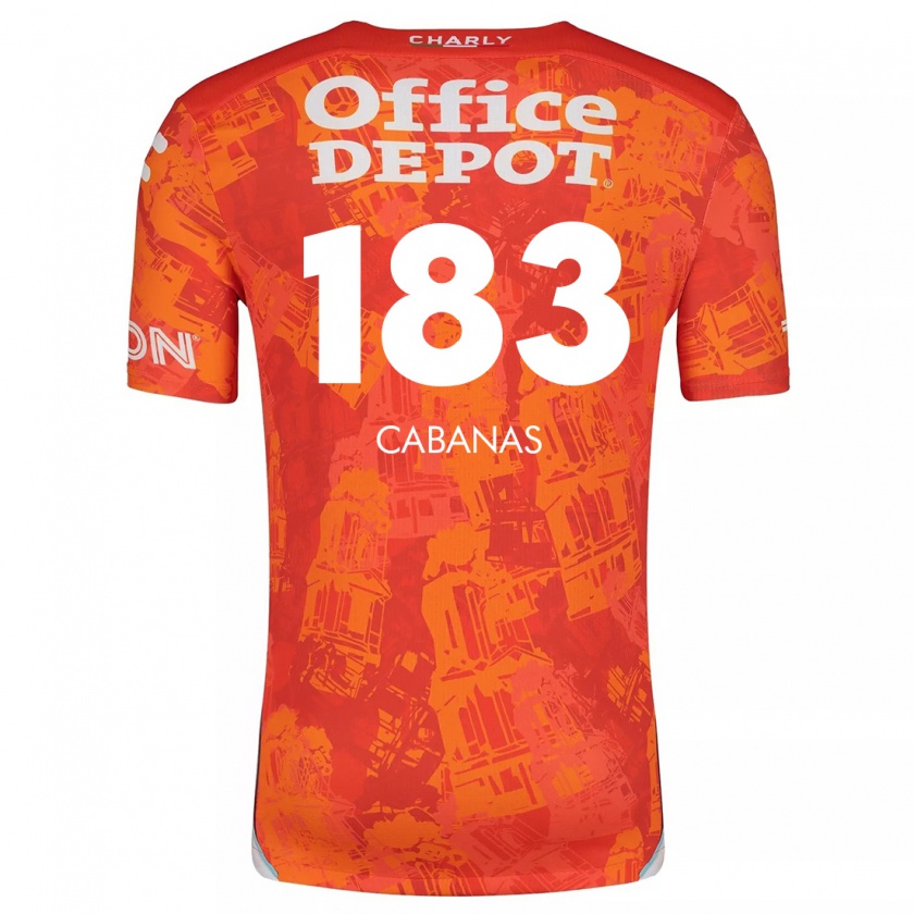 Kandiny Kinder Mauricio Cabañas #183 Orange Weiß Auswärtstrikot Trikot 2024/25 T-Shirt