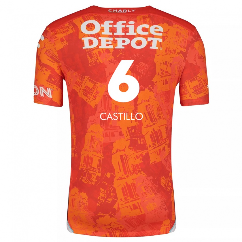 Kandiny Kinder Byron Castillo #6 Orange Weiß Auswärtstrikot Trikot 2024/25 T-Shirt