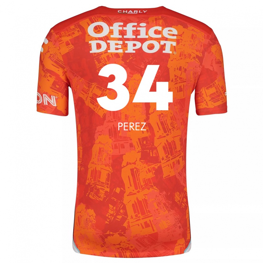 Kandiny Kinder Julio Pérez #34 Orange Weiß Auswärtstrikot Trikot 2024/25 T-Shirt