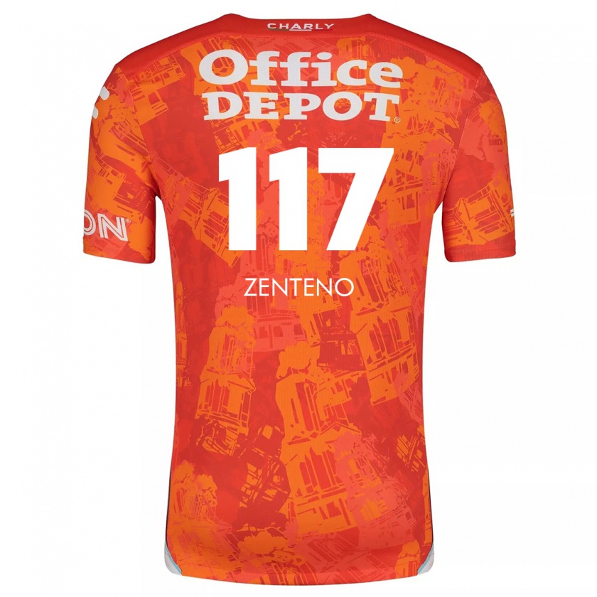 Kandiny Kinder Gustavo Zenteno #117 Orange Weiß Auswärtstrikot Trikot 2024/25 T-Shirt