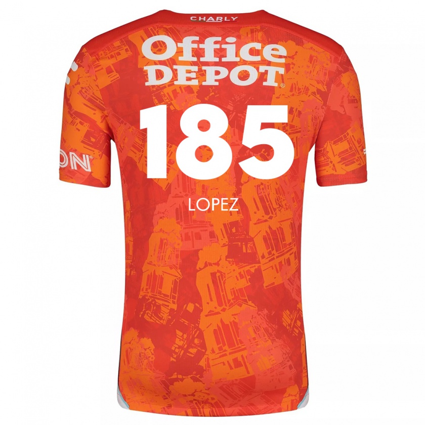 Kandiny Kinder René López #185 Orange Weiß Auswärtstrikot Trikot 2024/25 T-Shirt