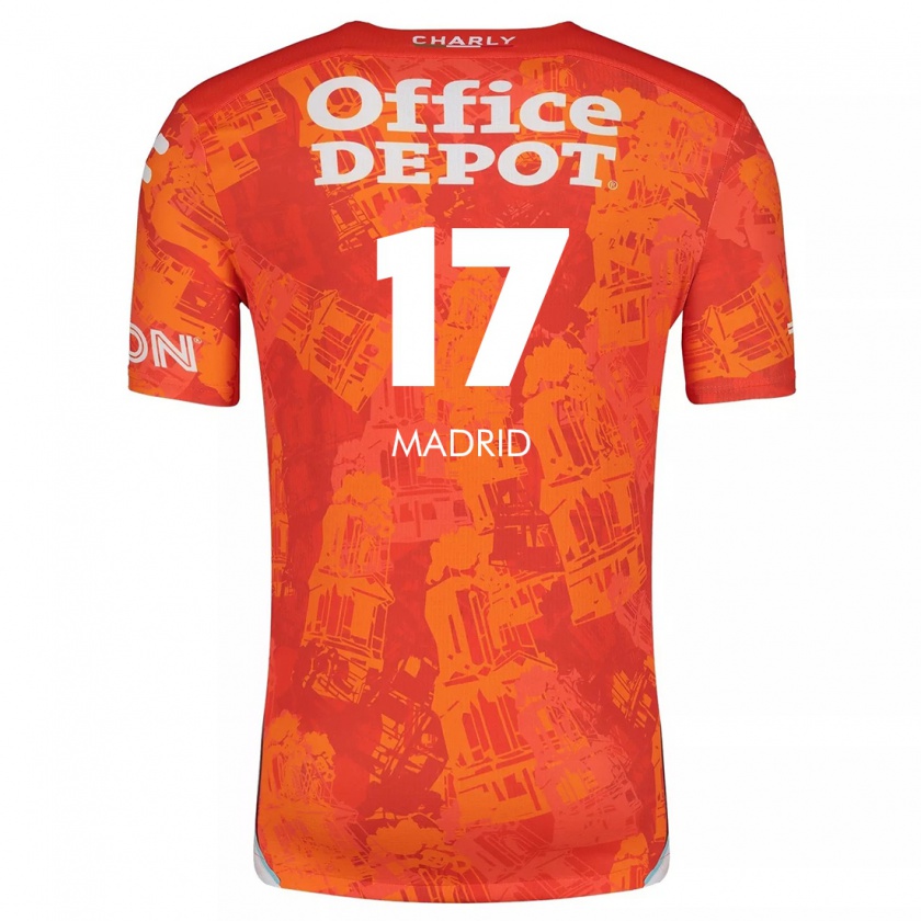 Kandiny Kinder Yanín Madrid #17 Orange Weiß Auswärtstrikot Trikot 2024/25 T-Shirt