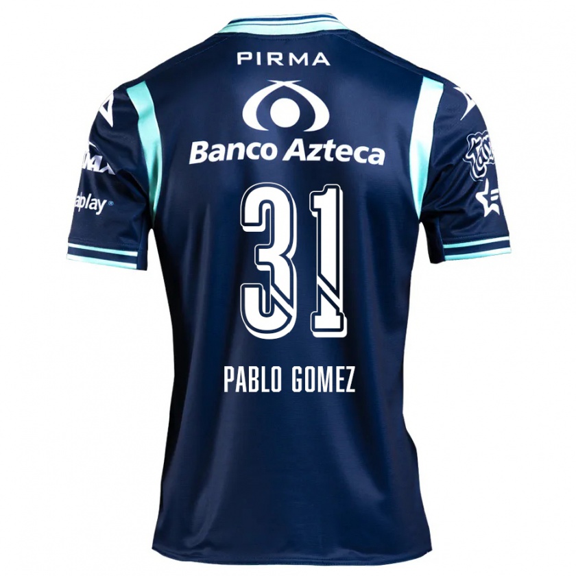 Kandiny Kinder Juan Pablo Gómez #31 Navy Blau Auswärtstrikot Trikot 2024/25 T-Shirt