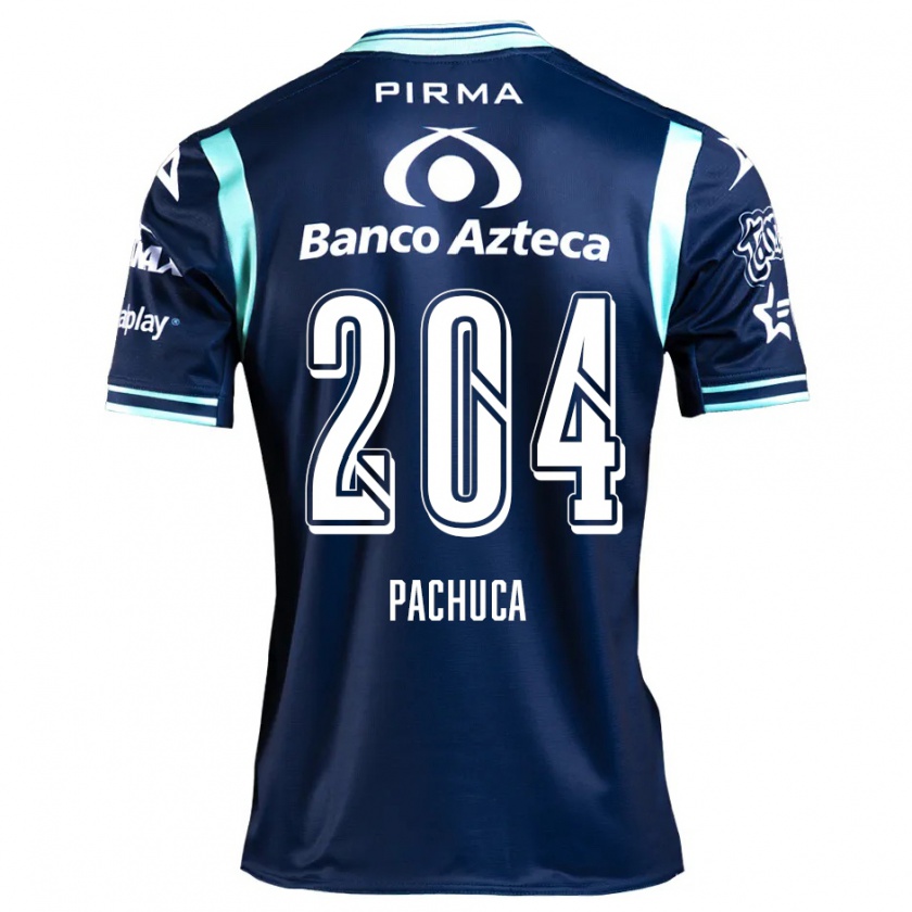 Kandiny Kinder José Pachuca #204 Navy Blau Auswärtstrikot Trikot 2024/25 T-Shirt