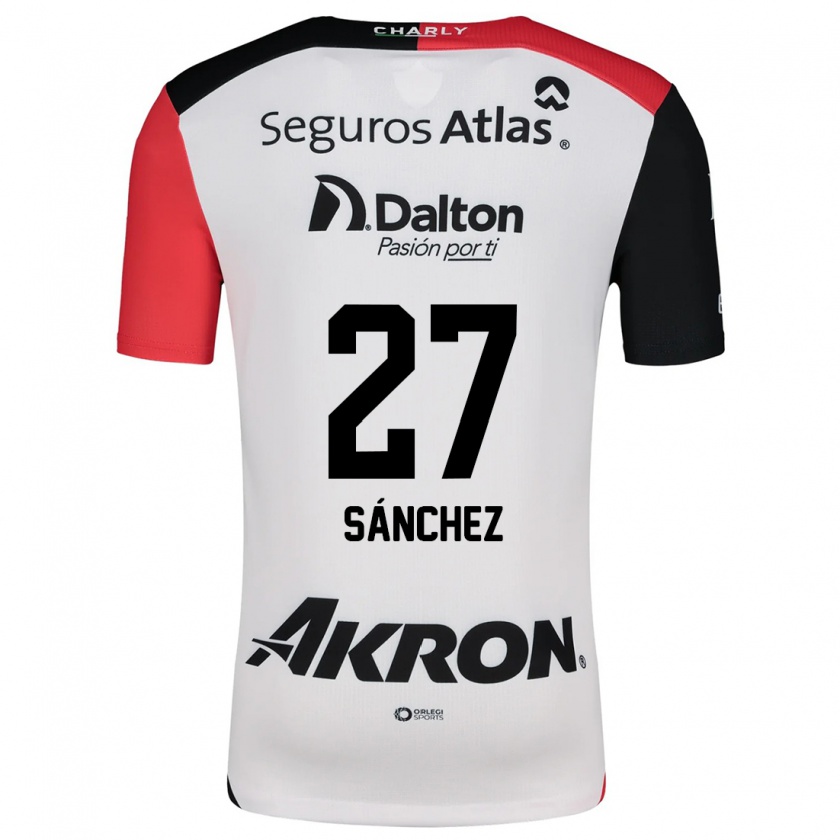 Kandiny Kinder Antonio Sánchez #27 Weiß Rot Schwarz Auswärtstrikot Trikot 2024/25 T-Shirt