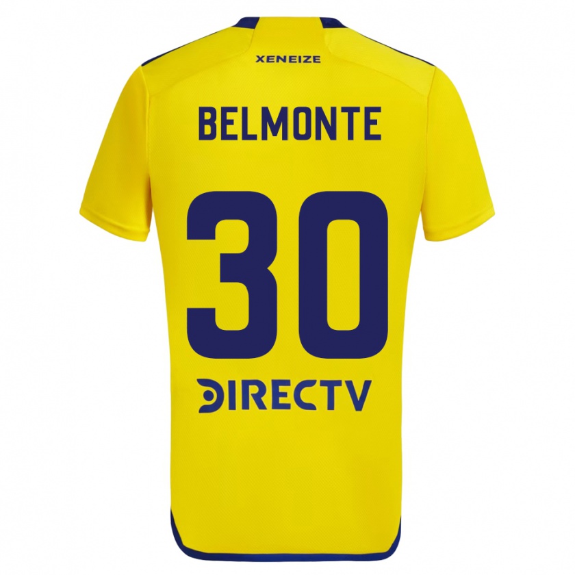 Kandiny Kinder Tomás Belmonte #30 Gelb Blau Auswärtstrikot Trikot 2024/25 T-Shirt