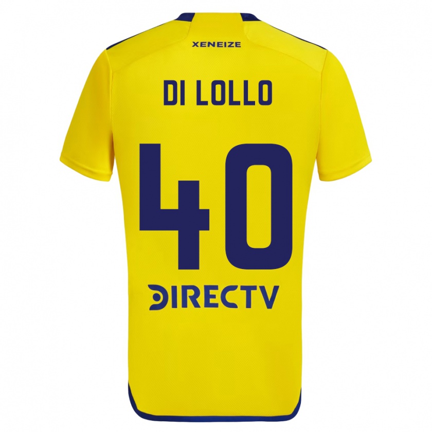 Kandiny Kinder Lautaro Di Lollo #40 Gelb Blau Auswärtstrikot Trikot 2024/25 T-Shirt