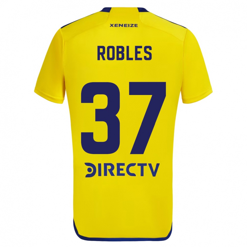 Kandiny Kinder Sebastián Díaz Robles #37 Gelb Blau Auswärtstrikot Trikot 2024/25 T-Shirt