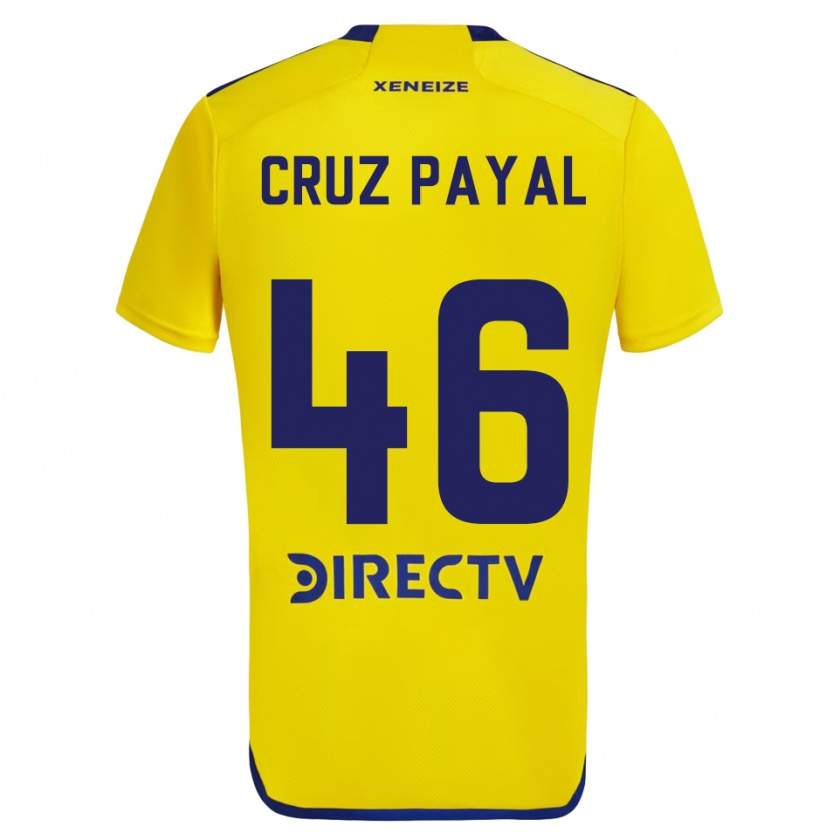 Kandiny Kinder Juan Cruz Payal #46 Gelb Blau Auswärtstrikot Trikot 2024/25 T-Shirt