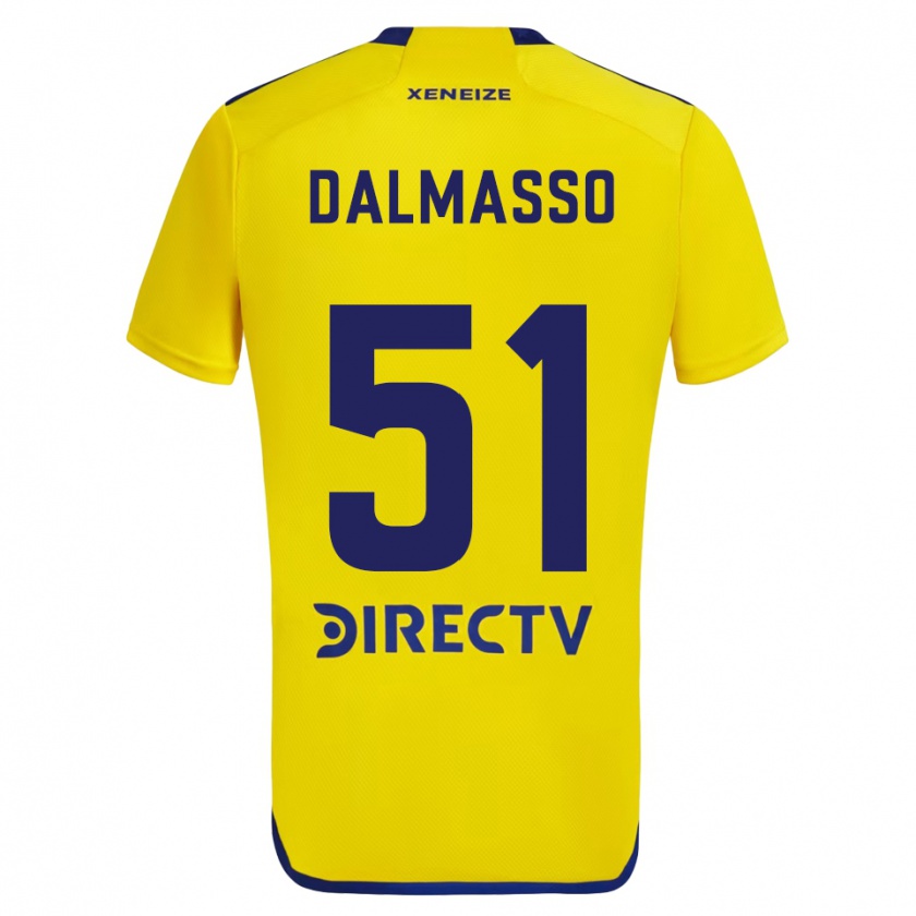 Kandiny Kinder Santiago Dalmasso #51 Gelb Blau Auswärtstrikot Trikot 2024/25 T-Shirt