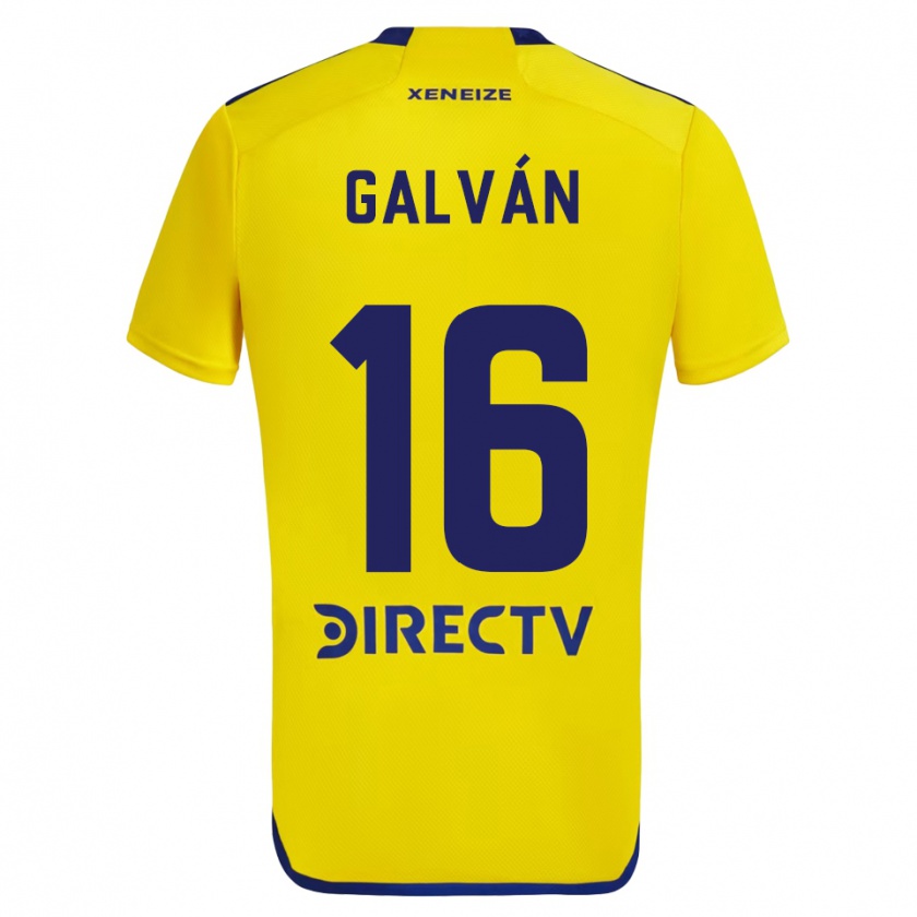 Kandiny Kinder Lucas Galván #16 Gelb Blau Auswärtstrikot Trikot 2024/25 T-Shirt