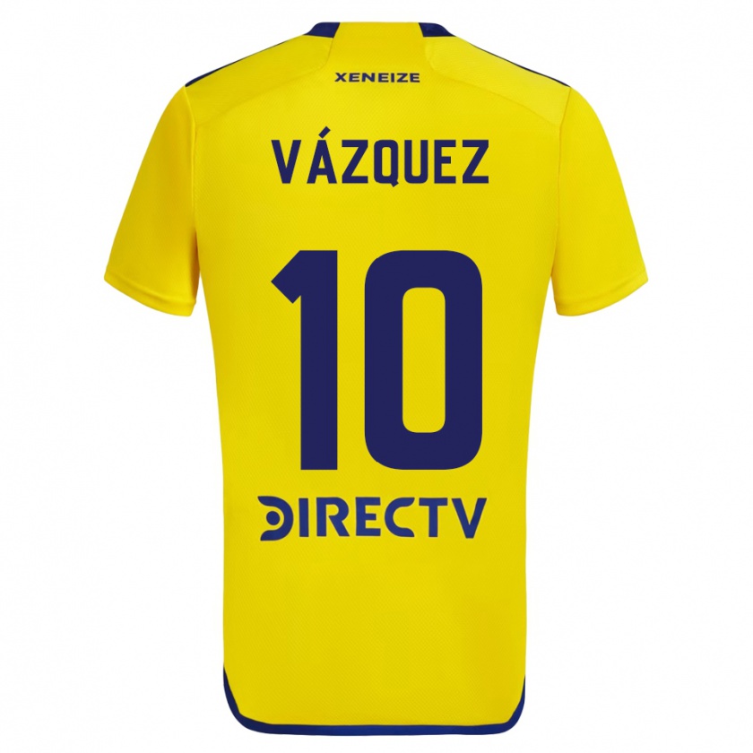 Kandiny Kinder Lucas Vázquez #10 Gelb Blau Auswärtstrikot Trikot 2024/25 T-Shirt