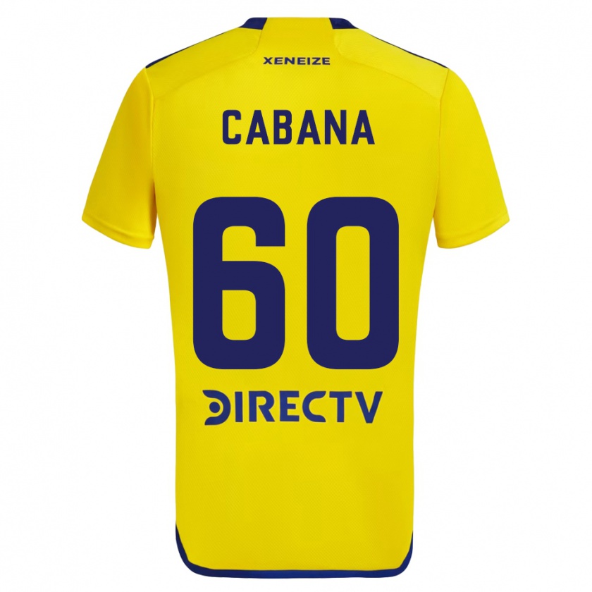 Kandiny Kinder Juan Pablo Cabaña #60 Gelb Blau Auswärtstrikot Trikot 2024/25 T-Shirt