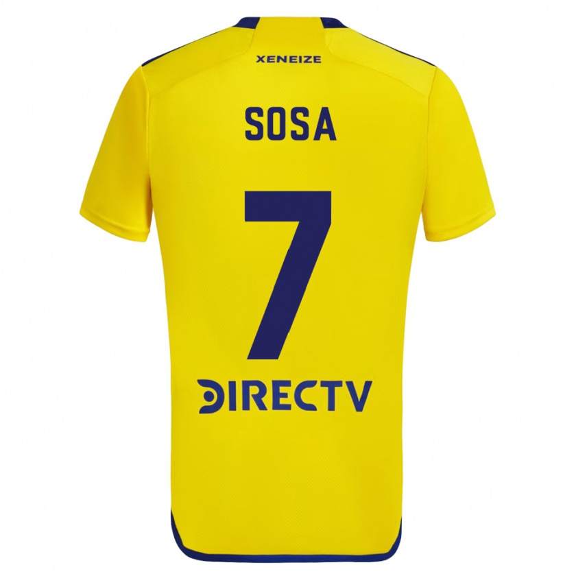 Kandiny Kinder Elián Sosa #7 Gelb Blau Auswärtstrikot Trikot 2024/25 T-Shirt