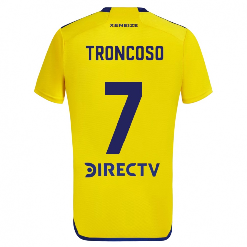 Kandiny Kinder Carolina Troncoso #7 Gelb Blau Auswärtstrikot Trikot 2024/25 T-Shirt