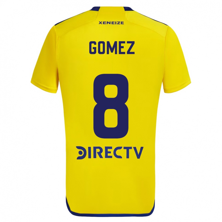 Kandiny Kinder Camila Gomez Ares #8 Gelb Blau Auswärtstrikot Trikot 2024/25 T-Shirt