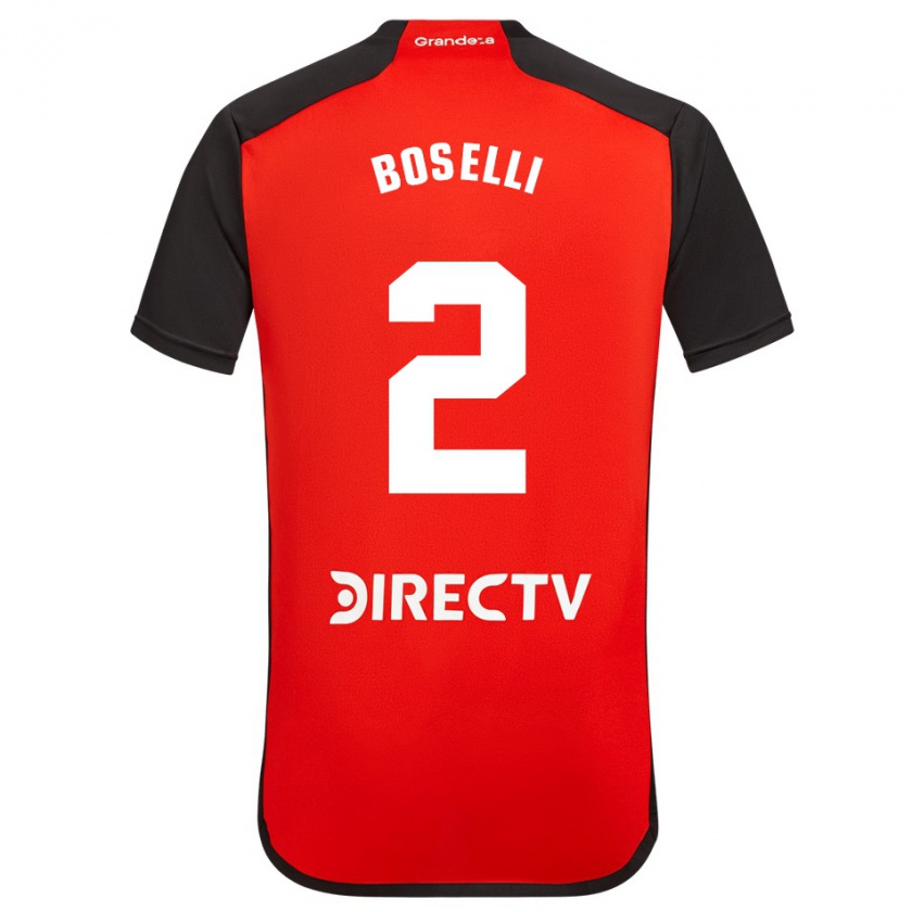 Kandiny Kinder Sebastián Boselli #2 Rot Schwarz Weiß Auswärtstrikot Trikot 2024/25 T-Shirt