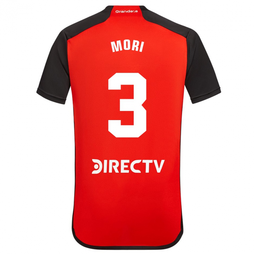 Kandiny Kinder Ramiro Funes Mori #3 Rot Schwarz Weiß Auswärtstrikot Trikot 2024/25 T-Shirt