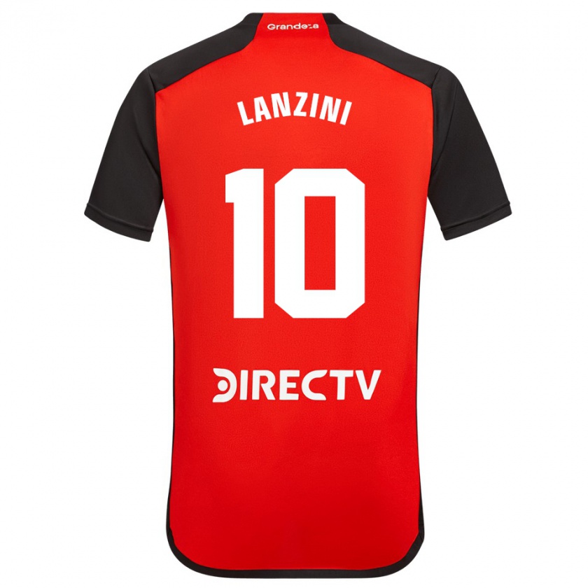 Kandiny Kinder Manuel Lanzini #10 Rot Schwarz Weiß Auswärtstrikot Trikot 2024/25 T-Shirt