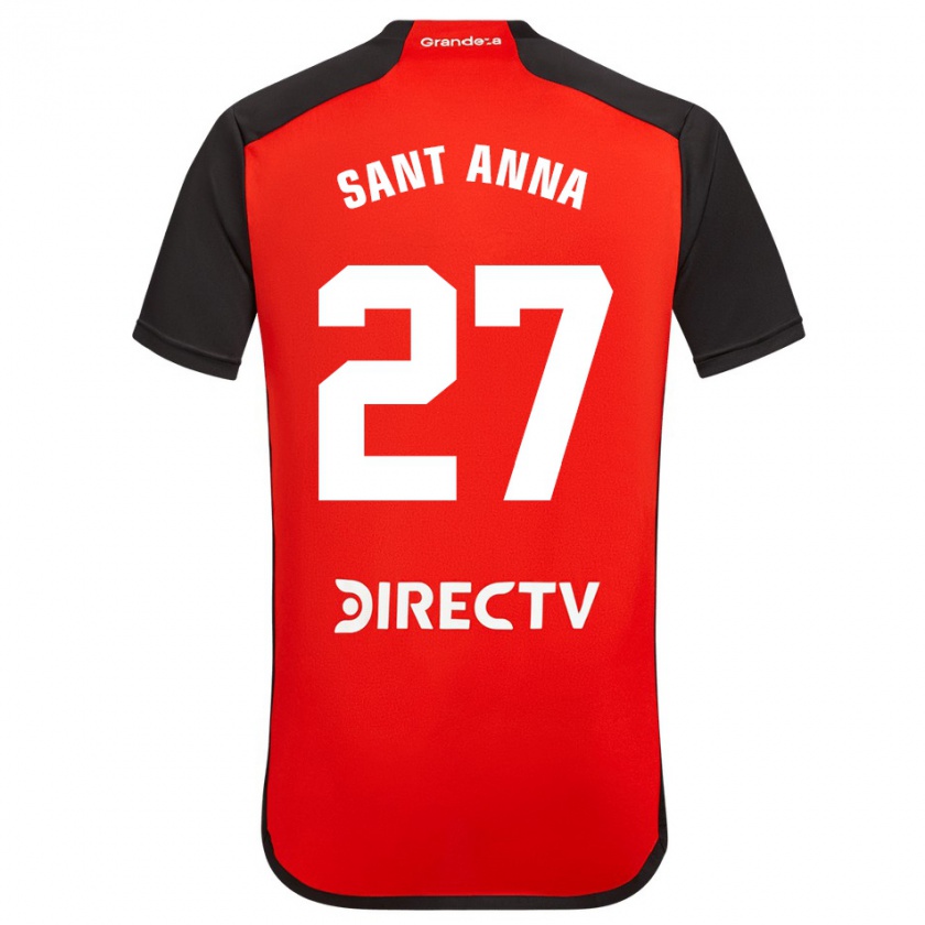 Kandiny Kinder Agustín Sant Anna #27 Rot Schwarz Weiß Auswärtstrikot Trikot 2024/25 T-Shirt