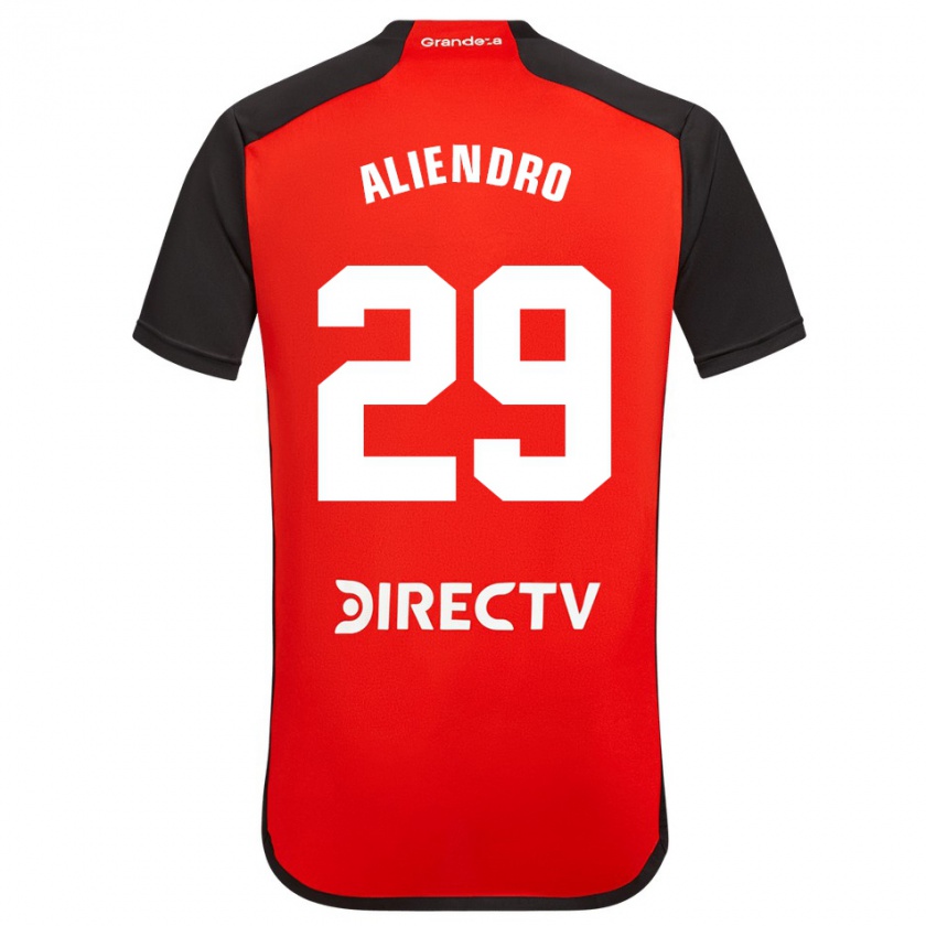 Kandiny Kinder Rodrigo Aliendro #29 Rot Schwarz Weiß Auswärtstrikot Trikot 2024/25 T-Shirt