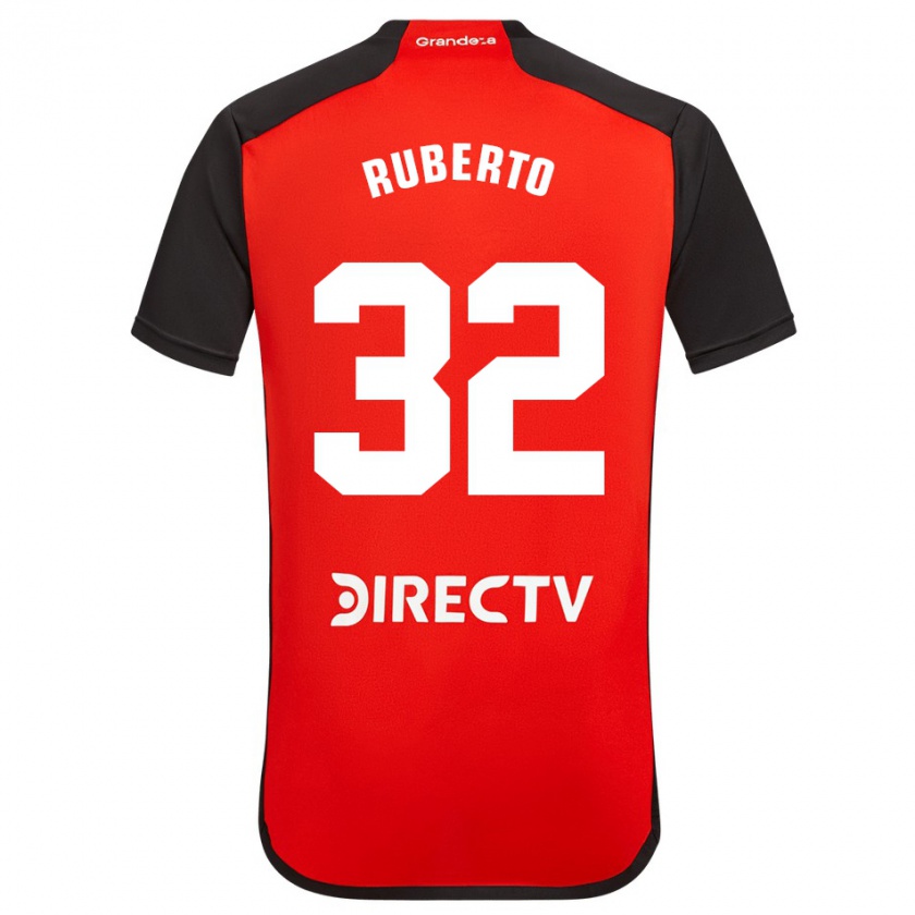 Kandiny Kinder Agustín Ruberto #32 Rot Schwarz Weiß Auswärtstrikot Trikot 2024/25 T-Shirt