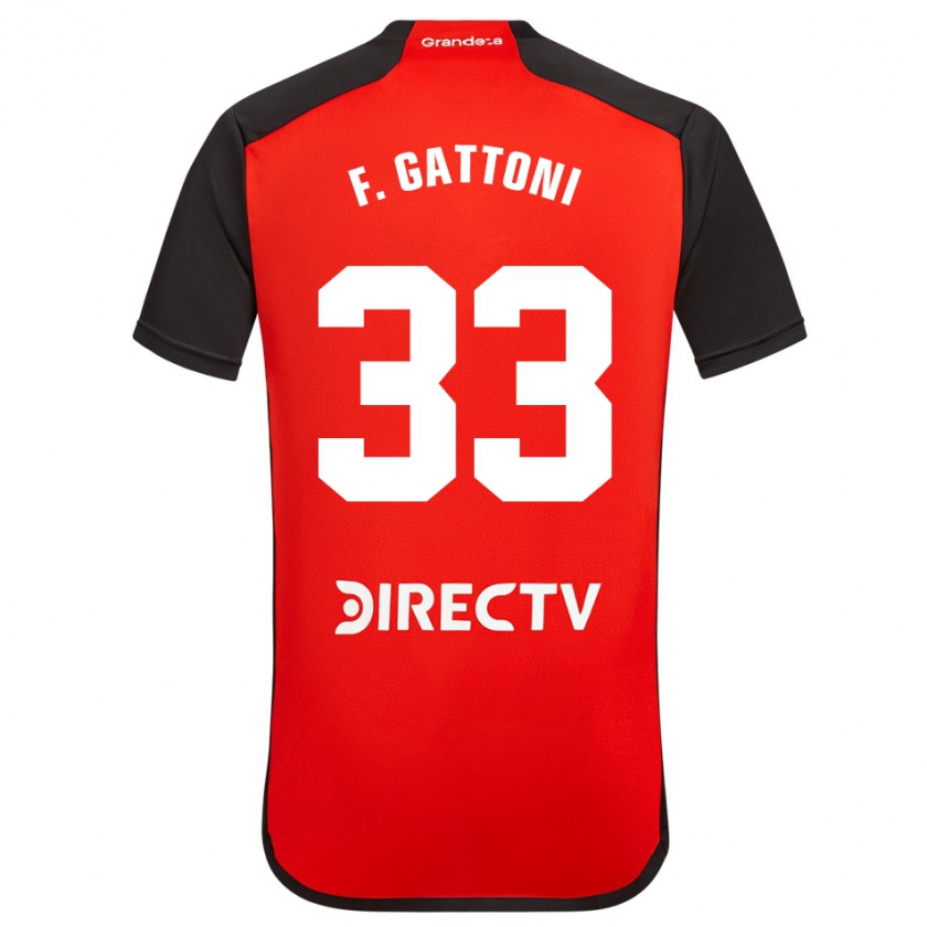 Kandiny Kinder Federico Gattoni #33 Rot Schwarz Weiß Auswärtstrikot Trikot 2024/25 T-Shirt