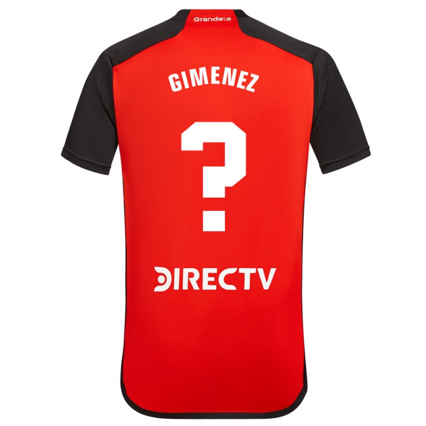 Kandiny Kinder Ulises Giménez #0 Rot Schwarz Weiß Auswärtstrikot Trikot 2024/25 T-Shirt