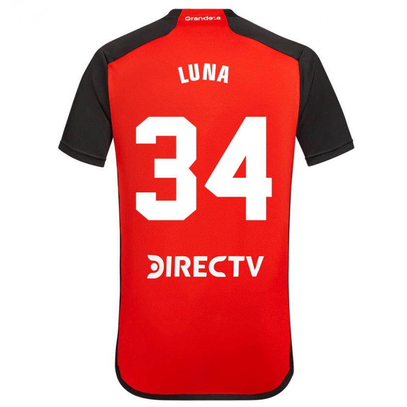 Kandiny Kinder Jonás Luna #34 Rot Schwarz Weiß Auswärtstrikot Trikot 2024/25 T-Shirt