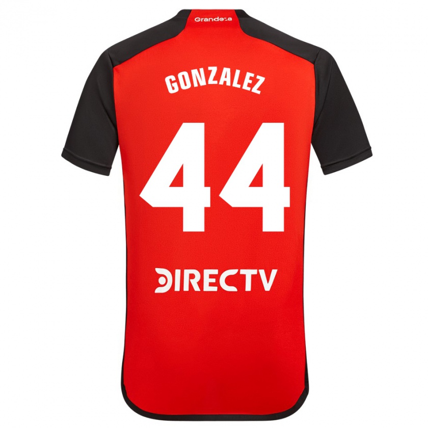 Kandiny Kinder Alexis González #44 Rot Schwarz Weiß Auswärtstrikot Trikot 2024/25 T-Shirt