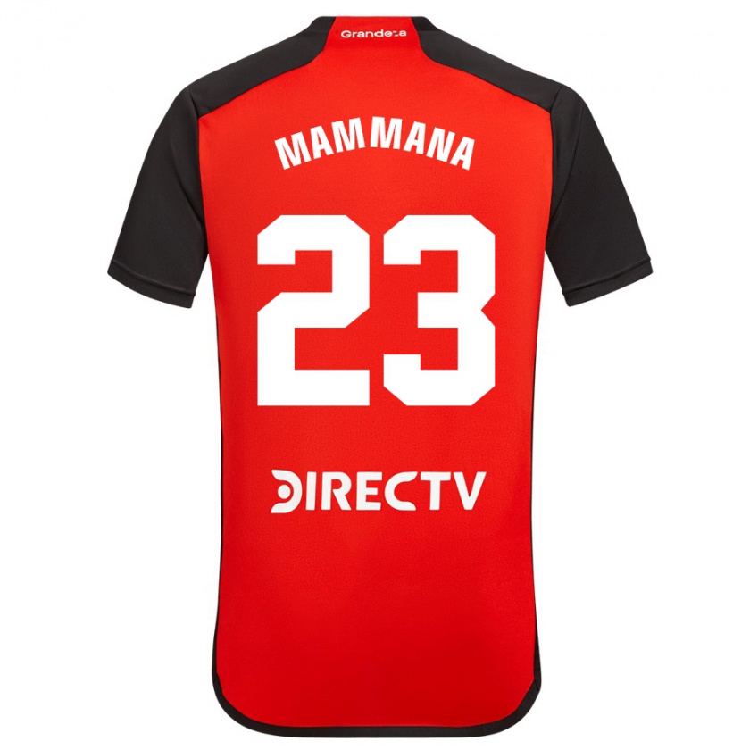 Kandiny Kinder Emanuel Mammana #23 Rot Schwarz Weiß Auswärtstrikot Trikot 2024/25 T-Shirt