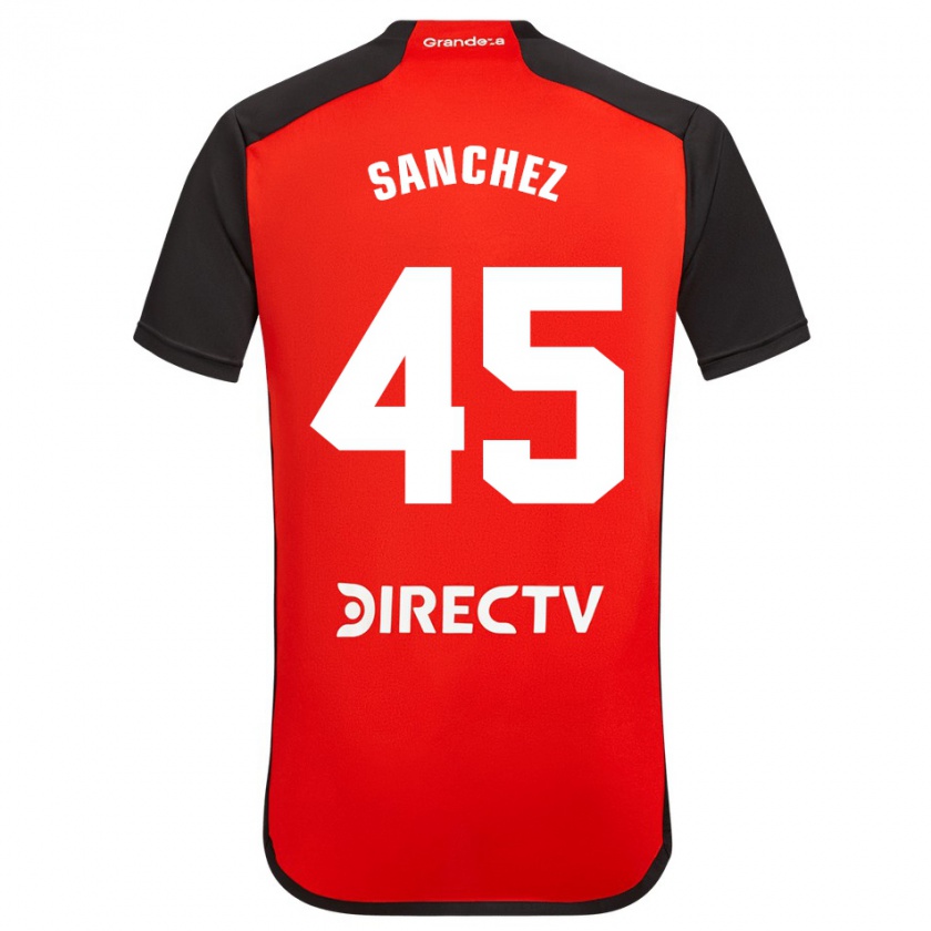 Kandiny Kinder Sebastián Sánchez #45 Rot Schwarz Weiß Auswärtstrikot Trikot 2024/25 T-Shirt