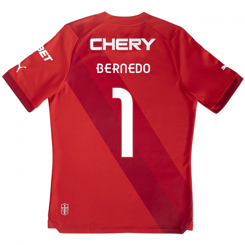 Kandiny Kinder Vicente Bernedo #1 Rot-Weiss Auswärtstrikot Trikot 2024/25 T-Shirt