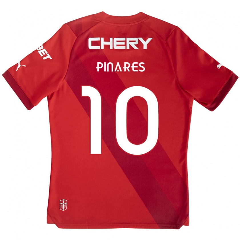 Kandiny Kinder César Pinares #10 Rot-Weiss Auswärtstrikot Trikot 2024/25 T-Shirt