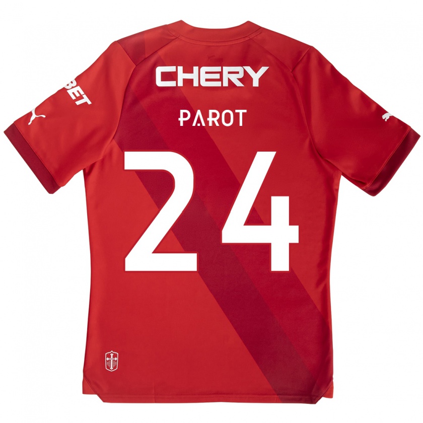 Kandiny Kinder Alfonso Parot #24 Rot-Weiss Auswärtstrikot Trikot 2024/25 T-Shirt